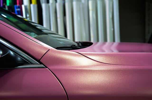 Golden Sand Princess Pink – PVC Metallic Gloss Vinyl Wrap