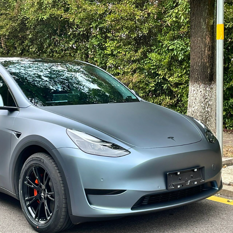 Ghost Metallic Grey Blue – PVC Matte Vinyl Wrap