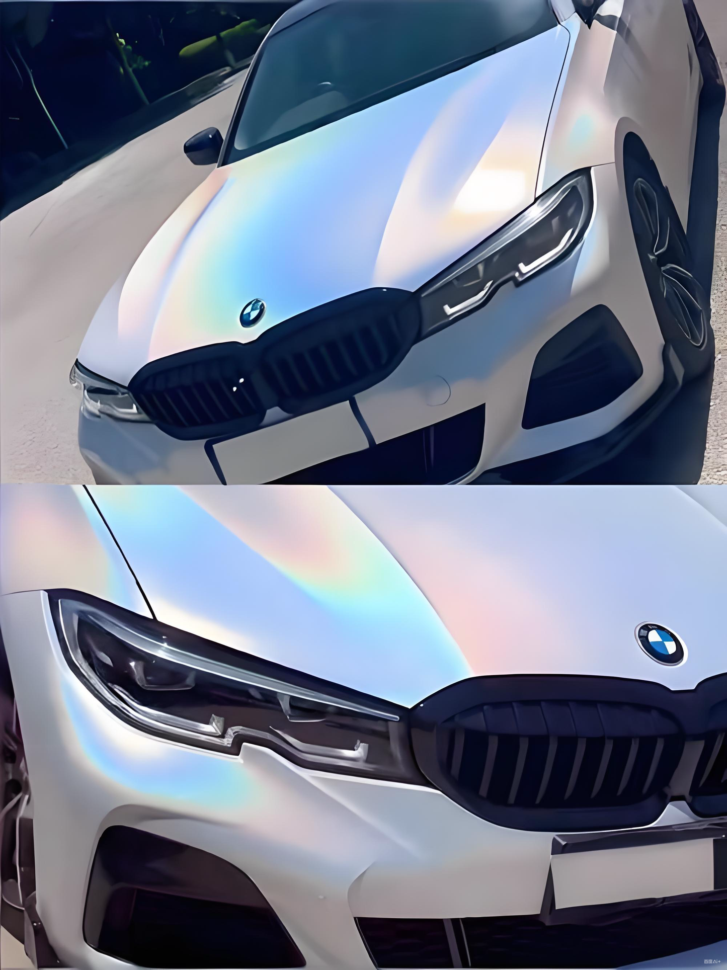 Colourful Laser White – PVC Holographic Pearl Vinyl Wrap