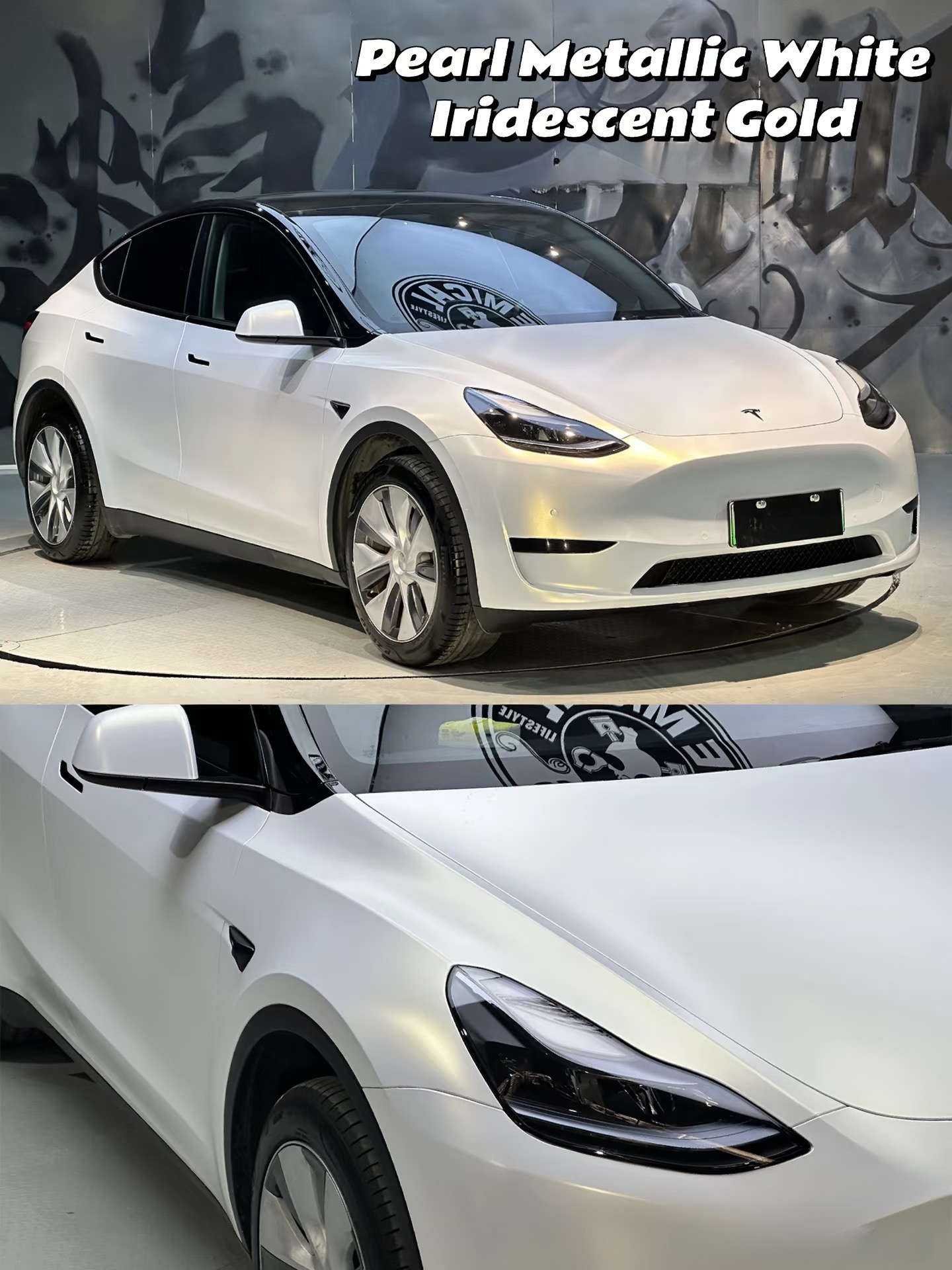 Pearl Metallic White Gold – PVC Metallic Satin Vinyl Wrap