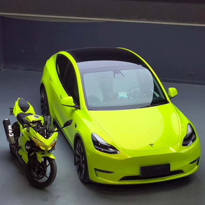 Crystal Fluorescent Yellow – PVC Gloss Vinyl Wrap