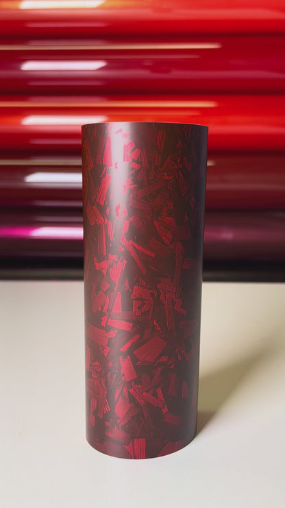 Matte Carbon Flower Red – PVC Matte Vinyl Wrap